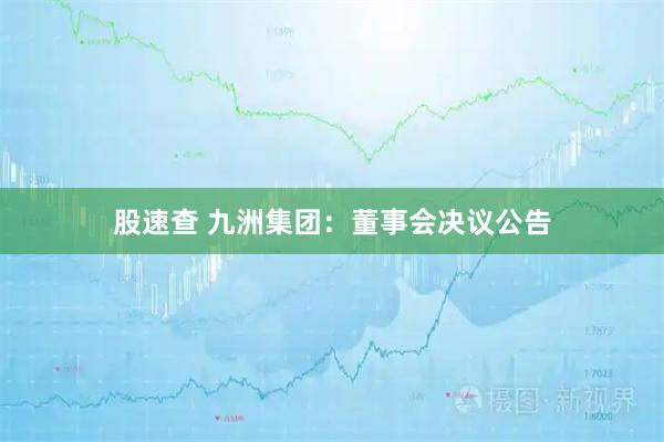 股速查 九洲集团：董事会决议公告